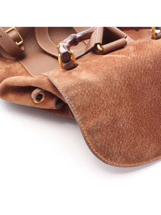 Gucci Backpack Bamboo 003 Brown Suede Leather Sac main image 4